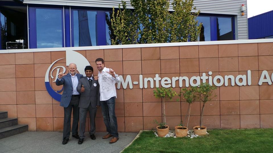 Dr. Senthil Kumaran at PM-International AG headquarters with colleagues